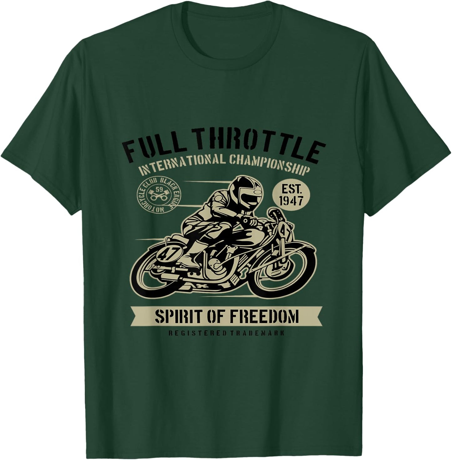 Bike Full Throttle For Bikers T-Shirt - T-Shirt | Forest