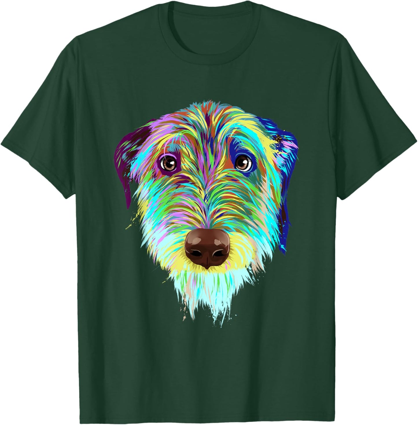 Splash Dog Irish Wolfhound Men Women Kids T-Shirt - T-Shirt | Forest