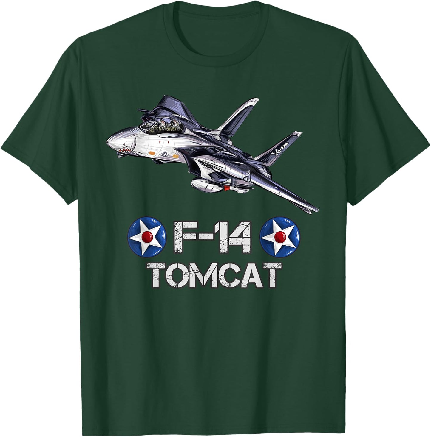 Vintage F-14 Tomcat Fighter Jet Military Aviation gift T-Shirt - T-Shirt | Forest