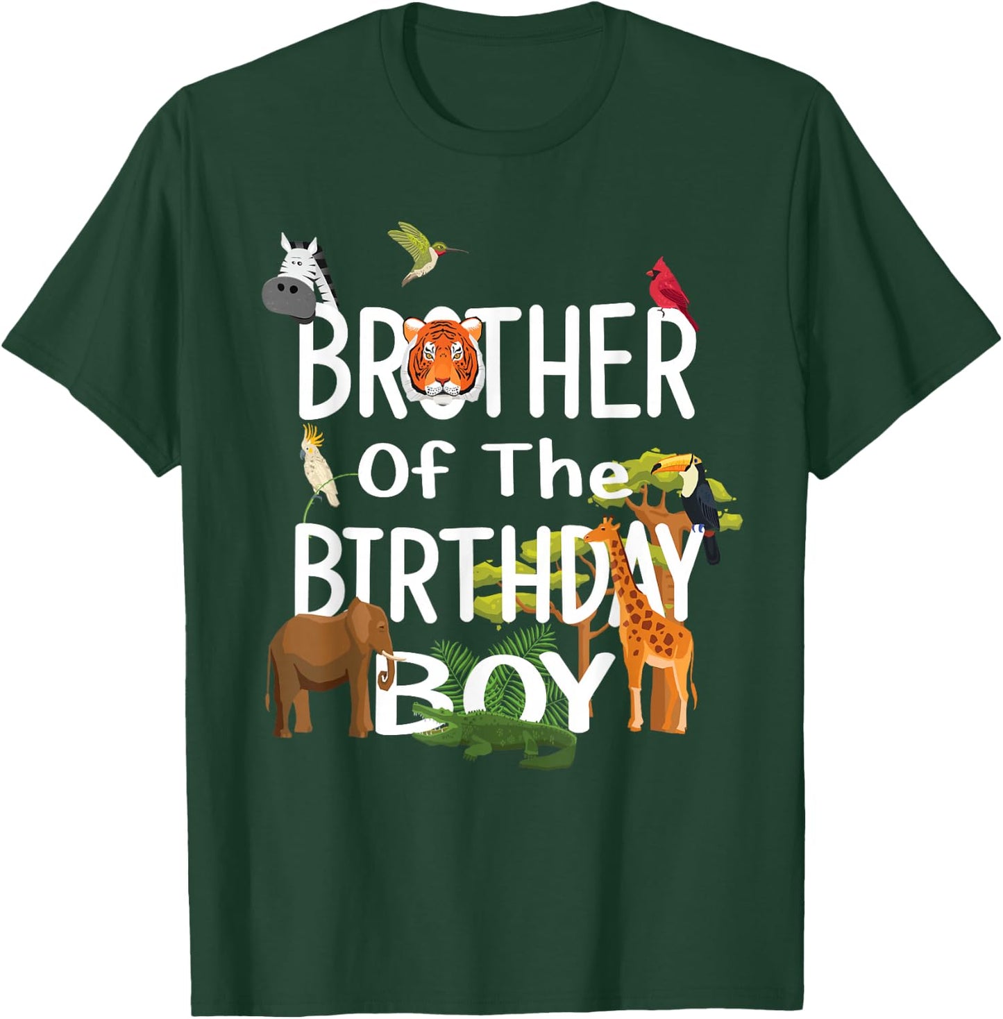 Brother Of The Birthday Boy Zoo Theme Animal Party T-Shirt - T-Shirt | Forest