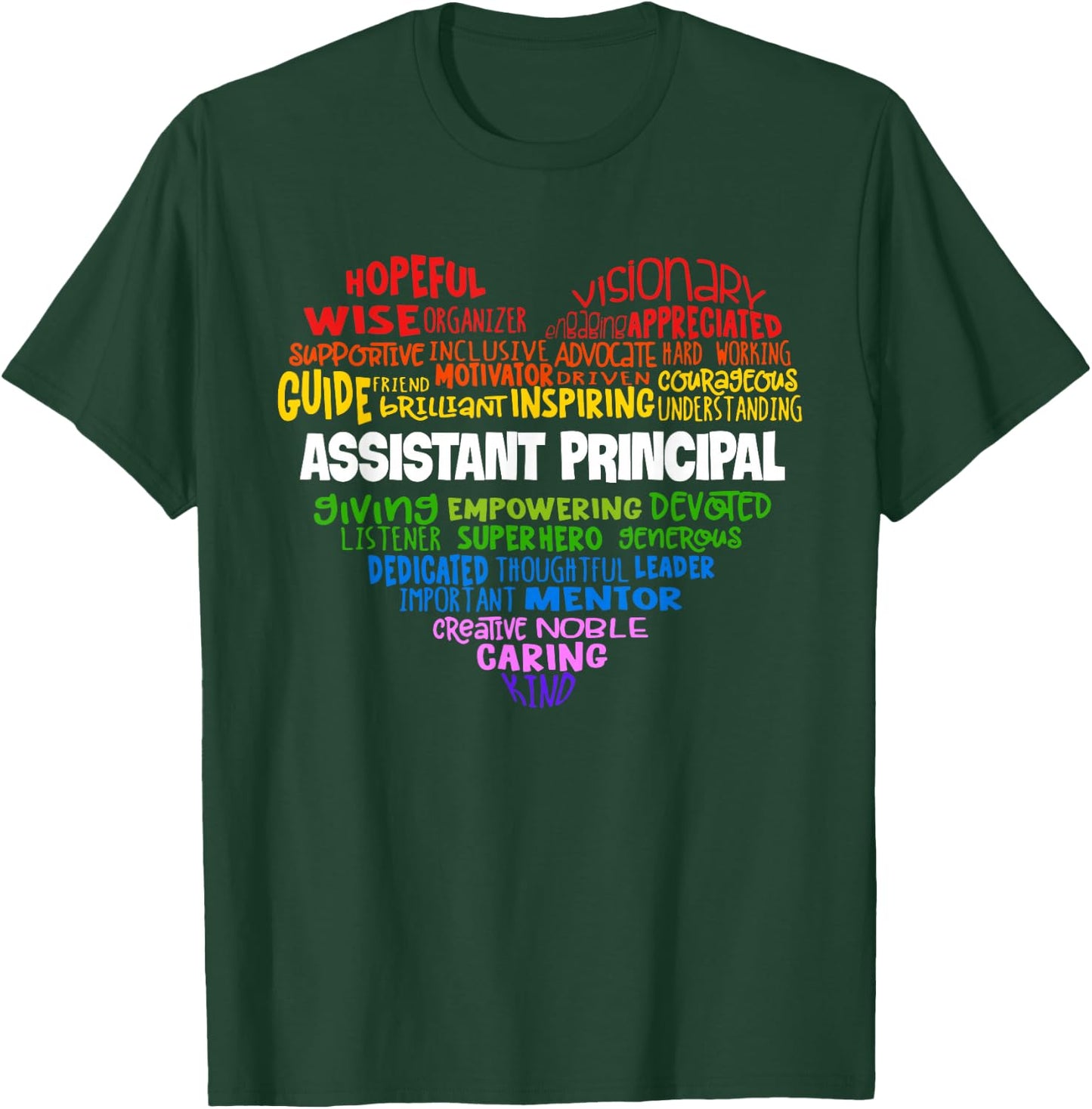 Assistant Principal Cute Heart Shirt Back to School T-Shirt - T-Shirt | Forest