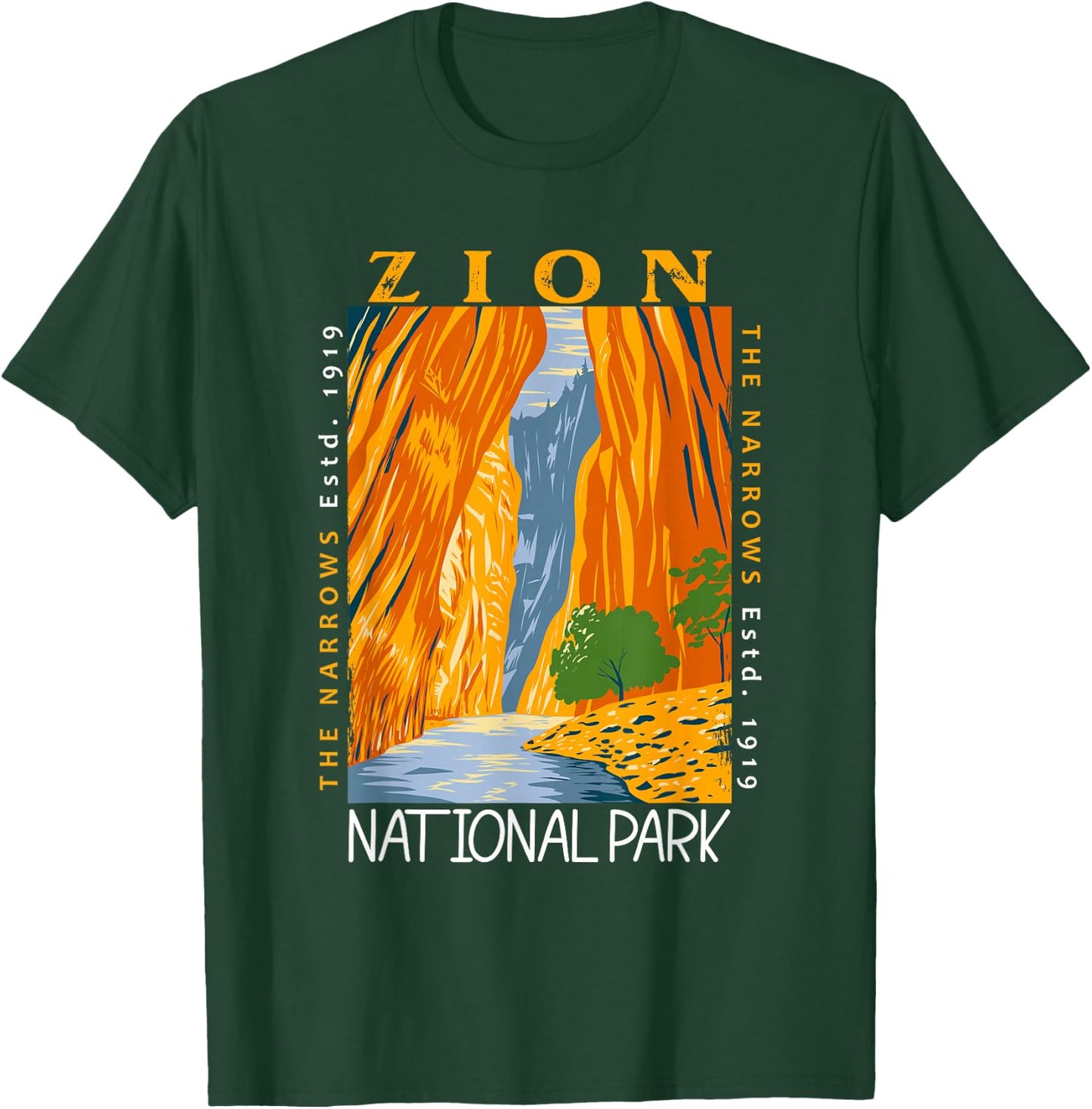 Zion National Park Utah Vintage The Narrows Vintage T-Shirt - T-Shirt | Forest
