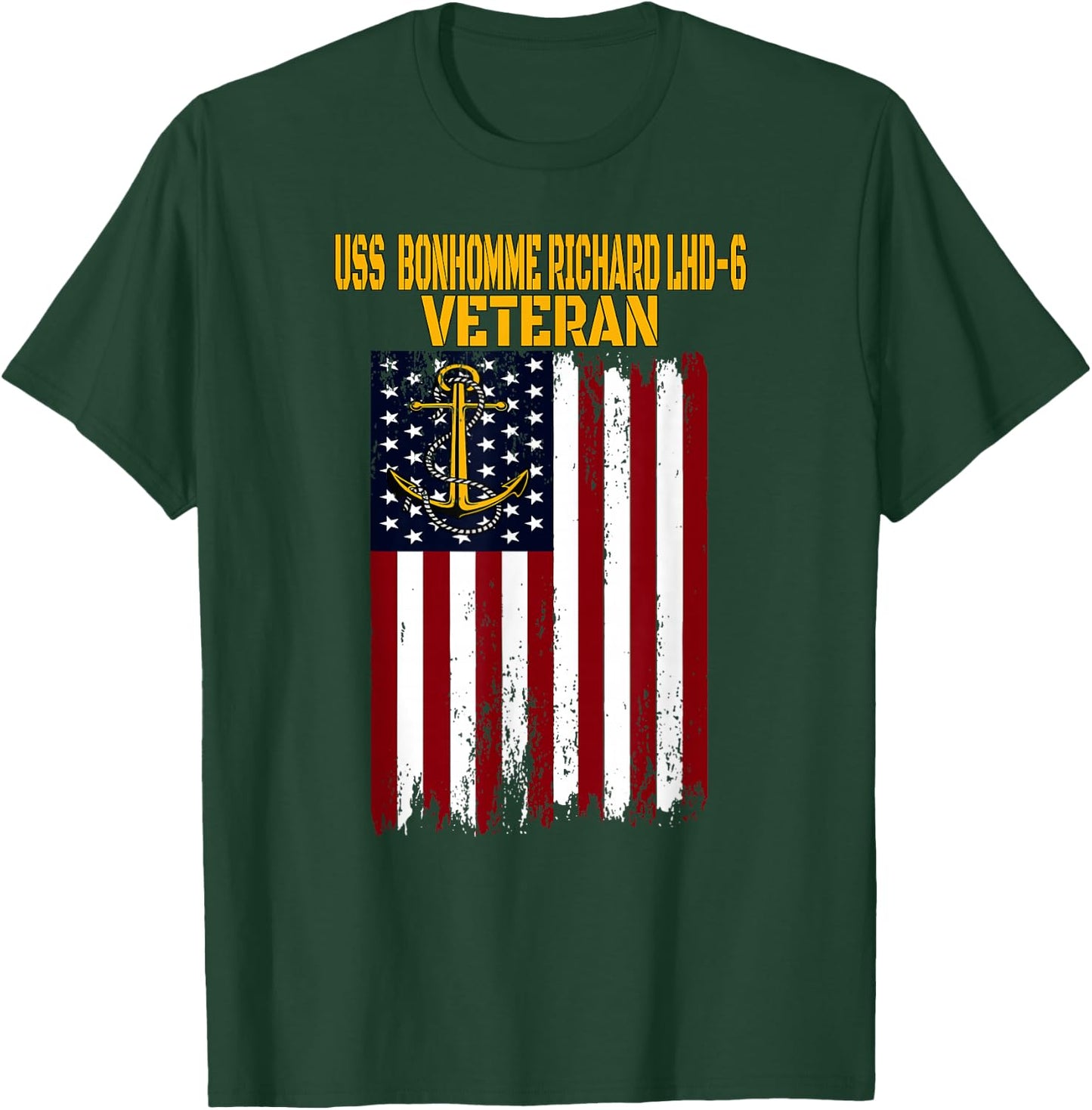 USS Bonhomme Richard LHD-6 Amphibious Assault Ship Veteran T-Shirt - T-Shirt | Forest