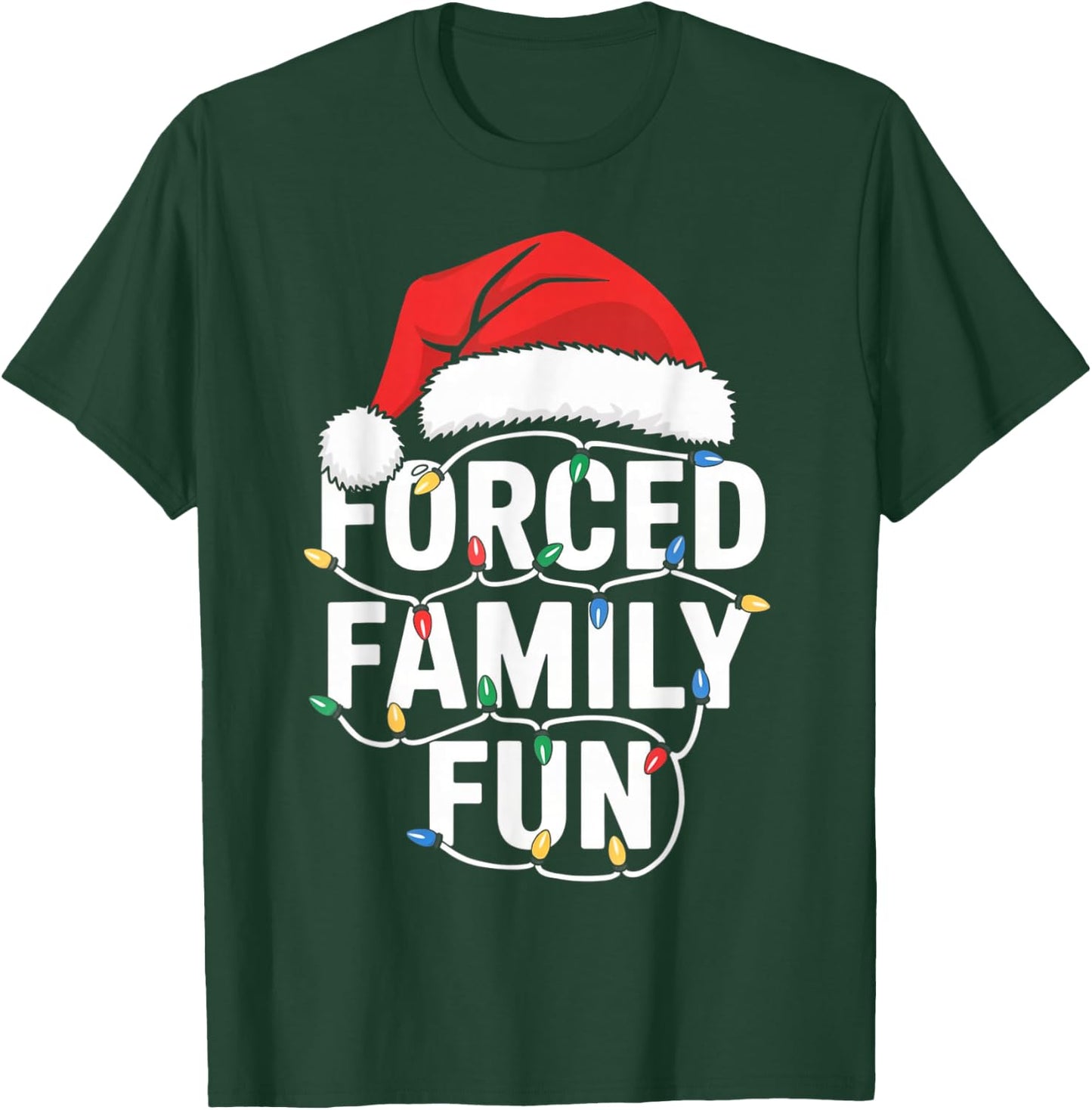Forced Family Fun Sarcastic Christmas Funny Men Women Kids T-Shirt - T-Shirt | Forest