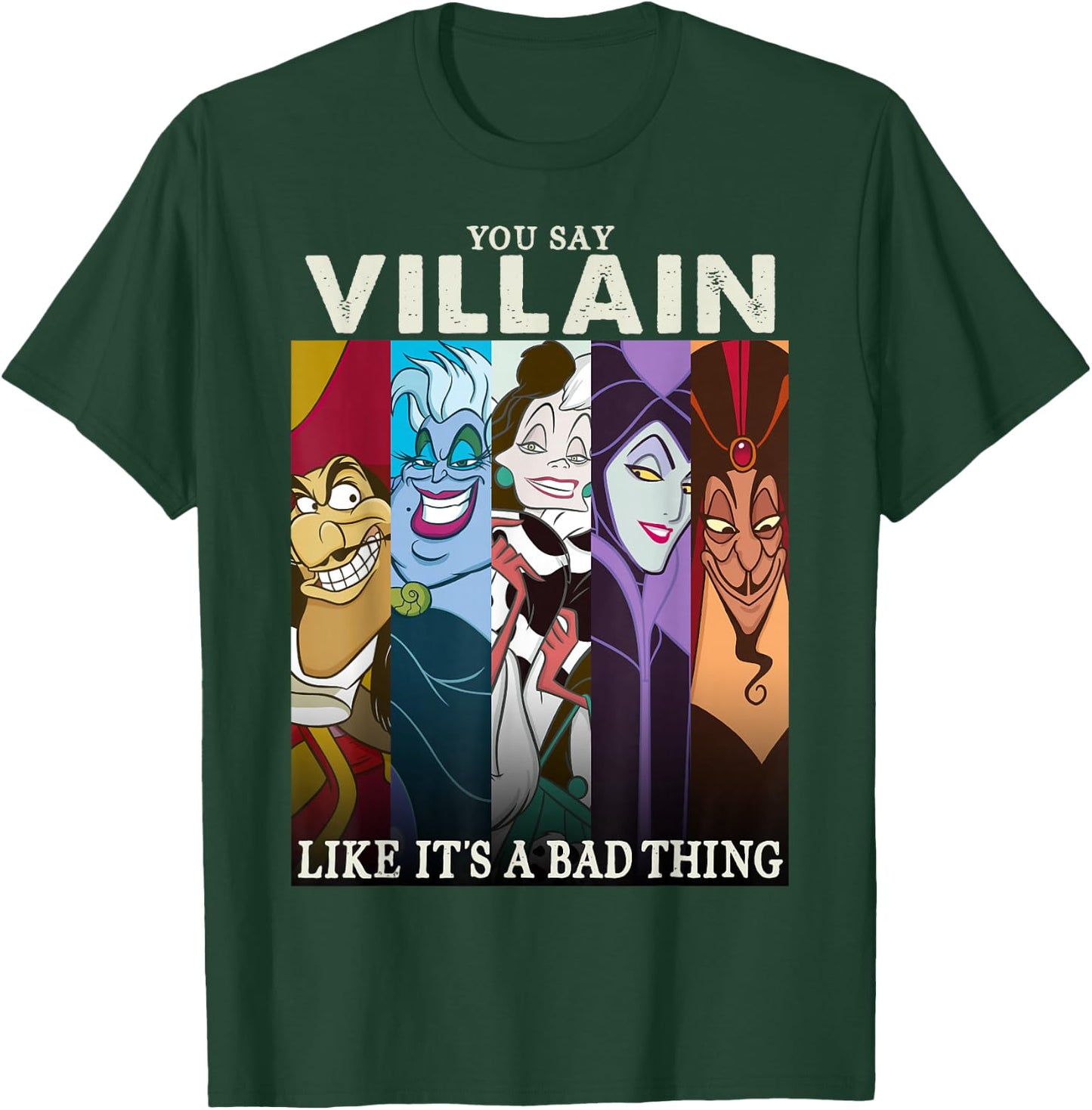 Disney Villains Colorful Group Shot Humor Graphic T-Shirt - T-Shirt | Forest