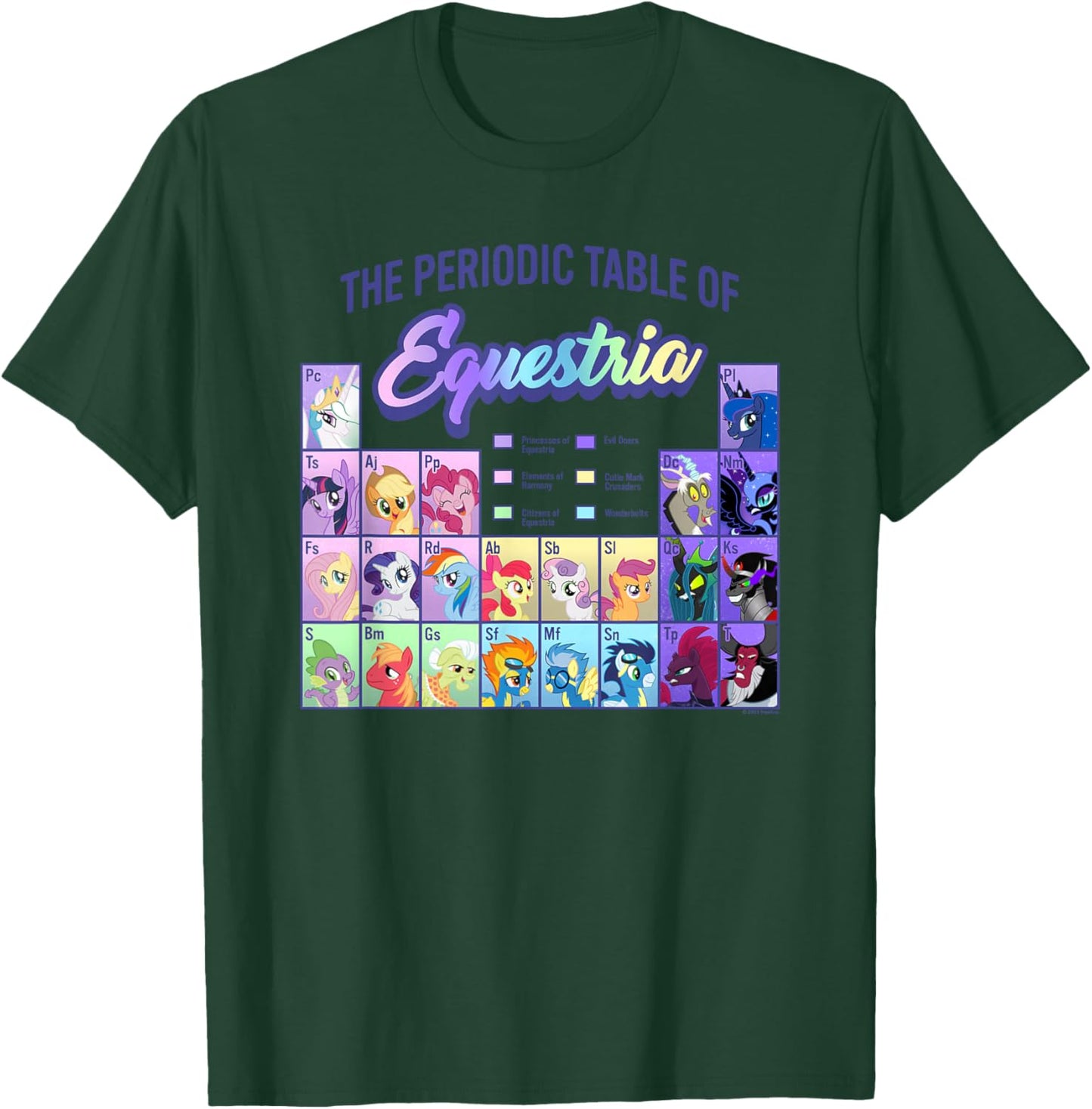 My Little Pony Group Shot Periodic Table of Equestria Small T-Shirt - T-Shirt | Forest