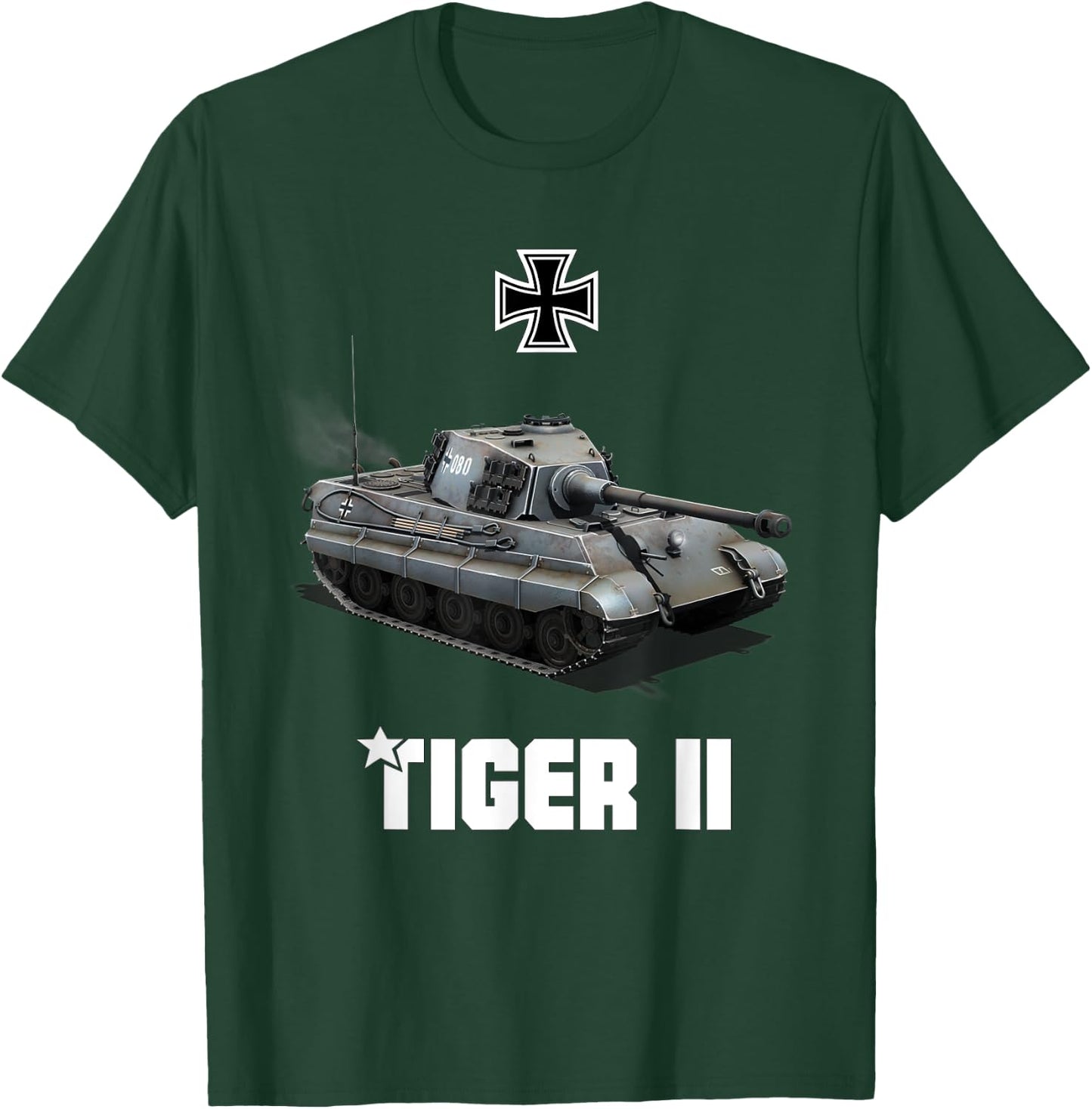 Tiger II Panzer VI German Heavy Tank WW2 King Tiger Military T-Shirt - T-Shirt | Forest