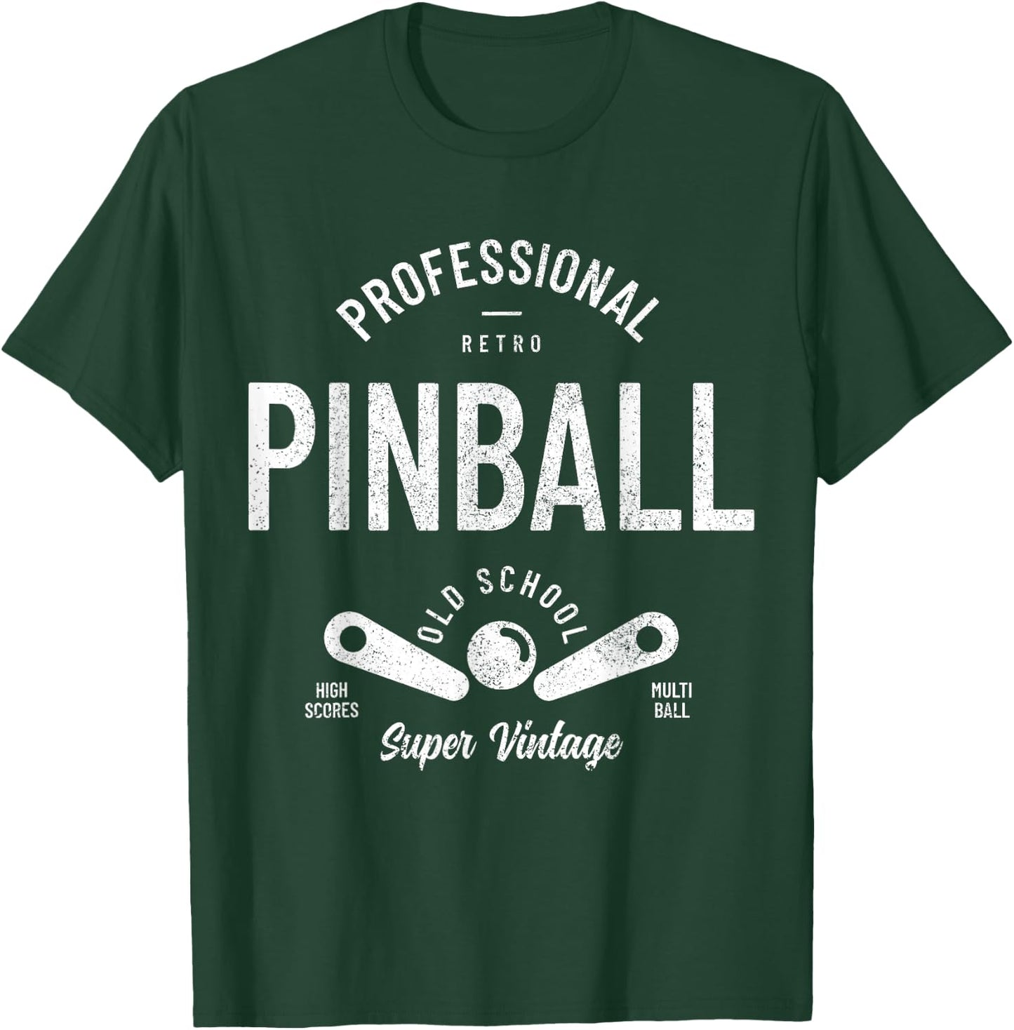 Pinball Arcade Game Retro Vintage Pinball T-Shirt - T-Shirt | Forest