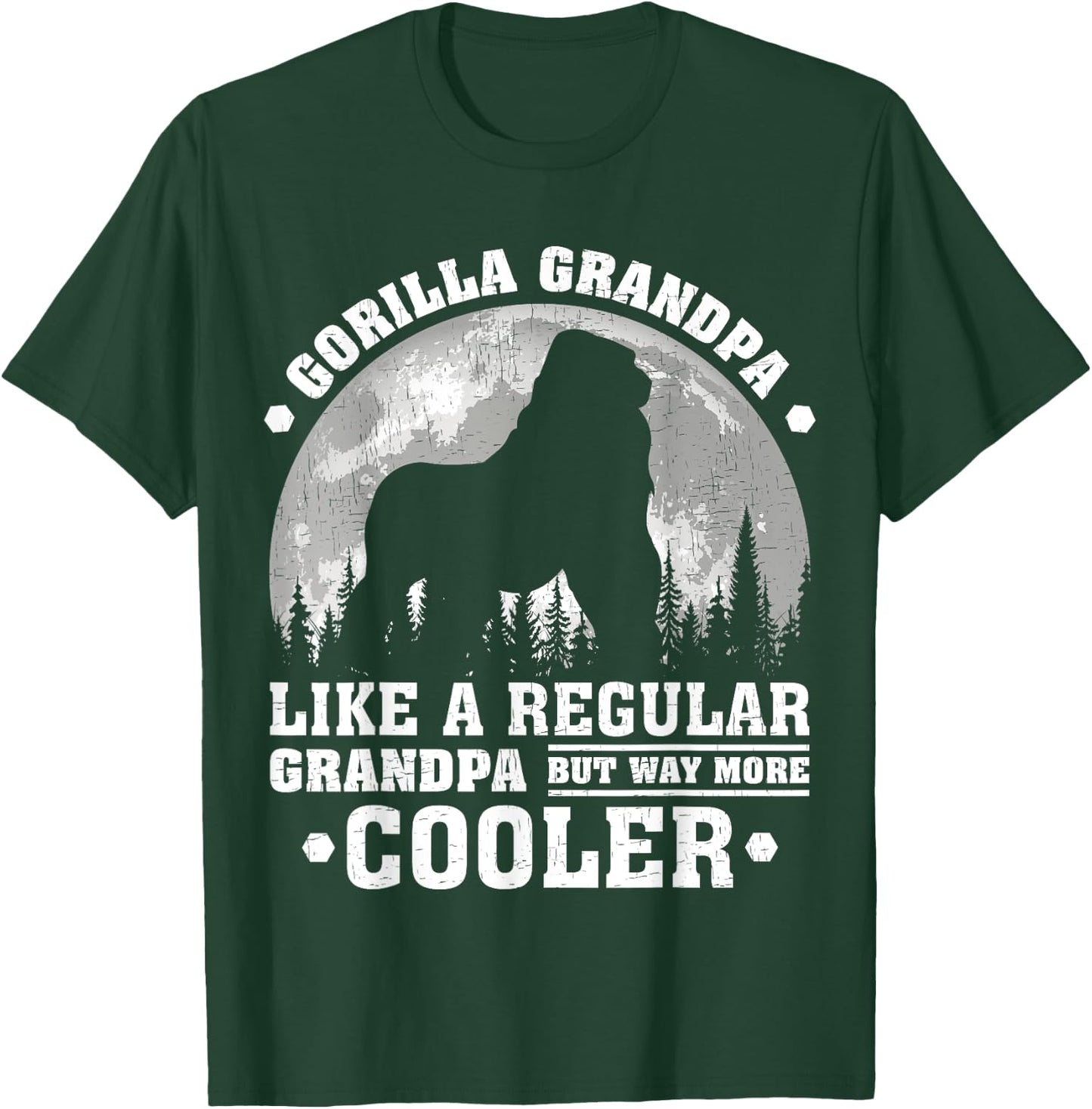 Gorilla Grandpa Funny Moon Vintage Gorilla Father's Day T-Shirt - T-Shirt | Forest