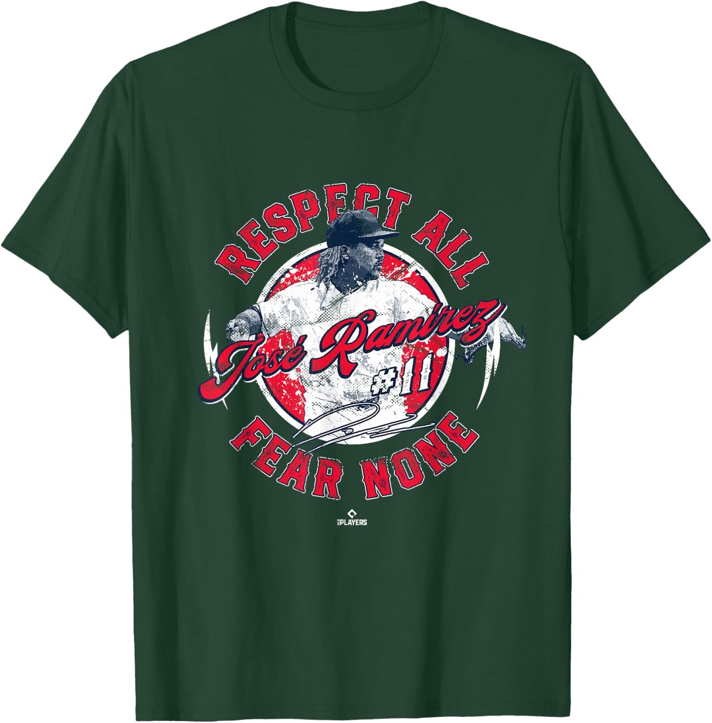 Jose Ramirez Respect All Fear None Enriquito Cleveland MLBPA T-Shirt - T-Shirt | Forest