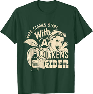 Hard Dickens Cider Girl Whiskey And Beer Apple Humor T-Shirt - T-Shirt | Forest
