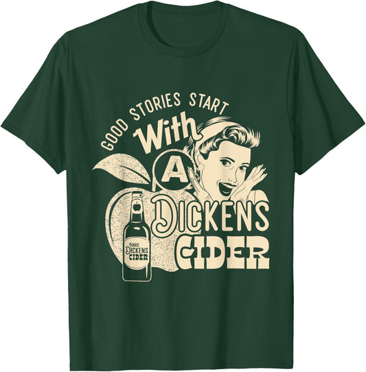 Hard Dickens Cider Girl Whiskey And Beer Apple Humor T-Shirt - T-Shirt | Forest