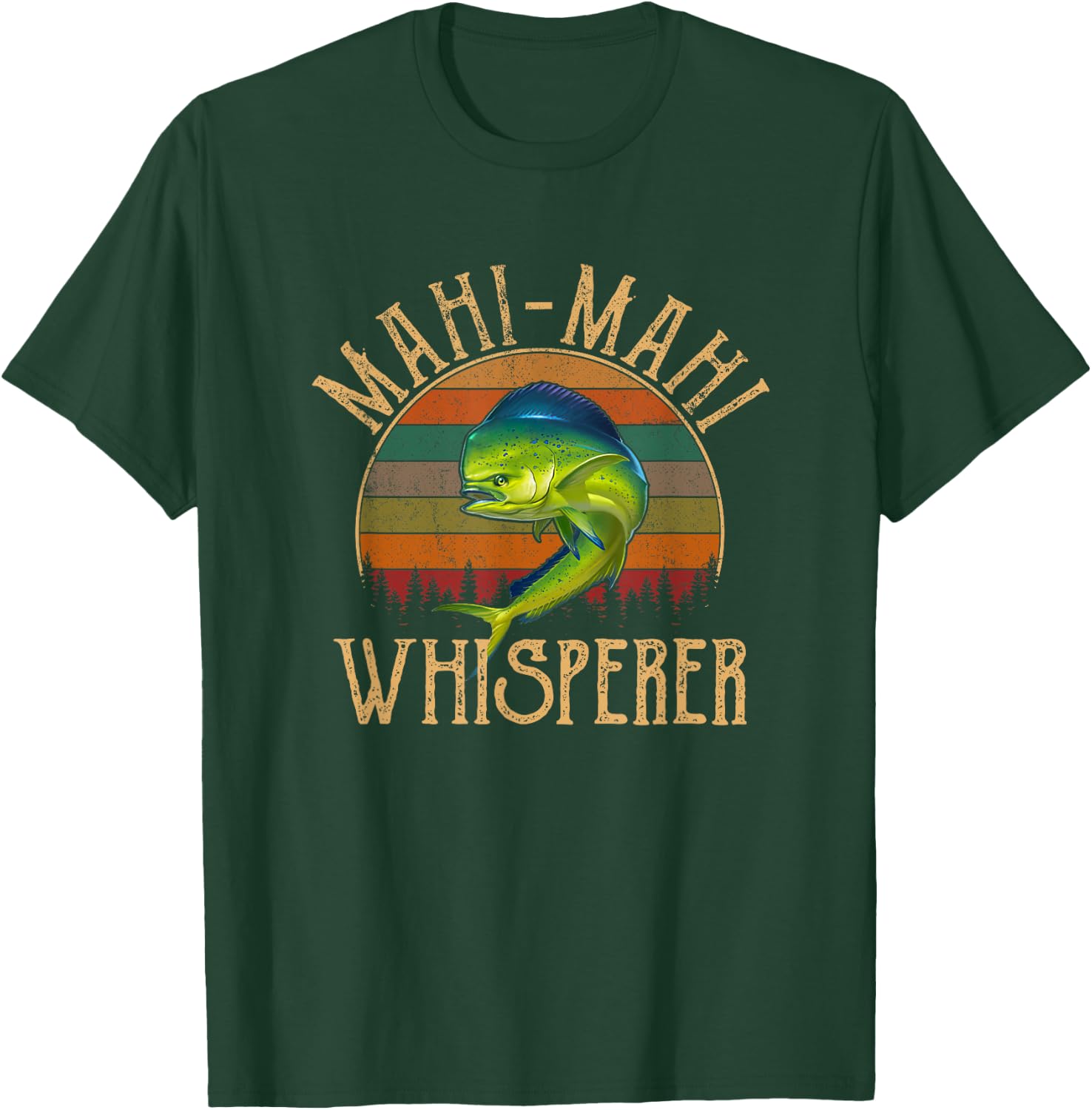 Mahi Fishing Apparel Mahi Mahi American Flag Fishing , -Adults, Black, Small, Short Sleeve T-Shirt - T-Shirt | Forest
