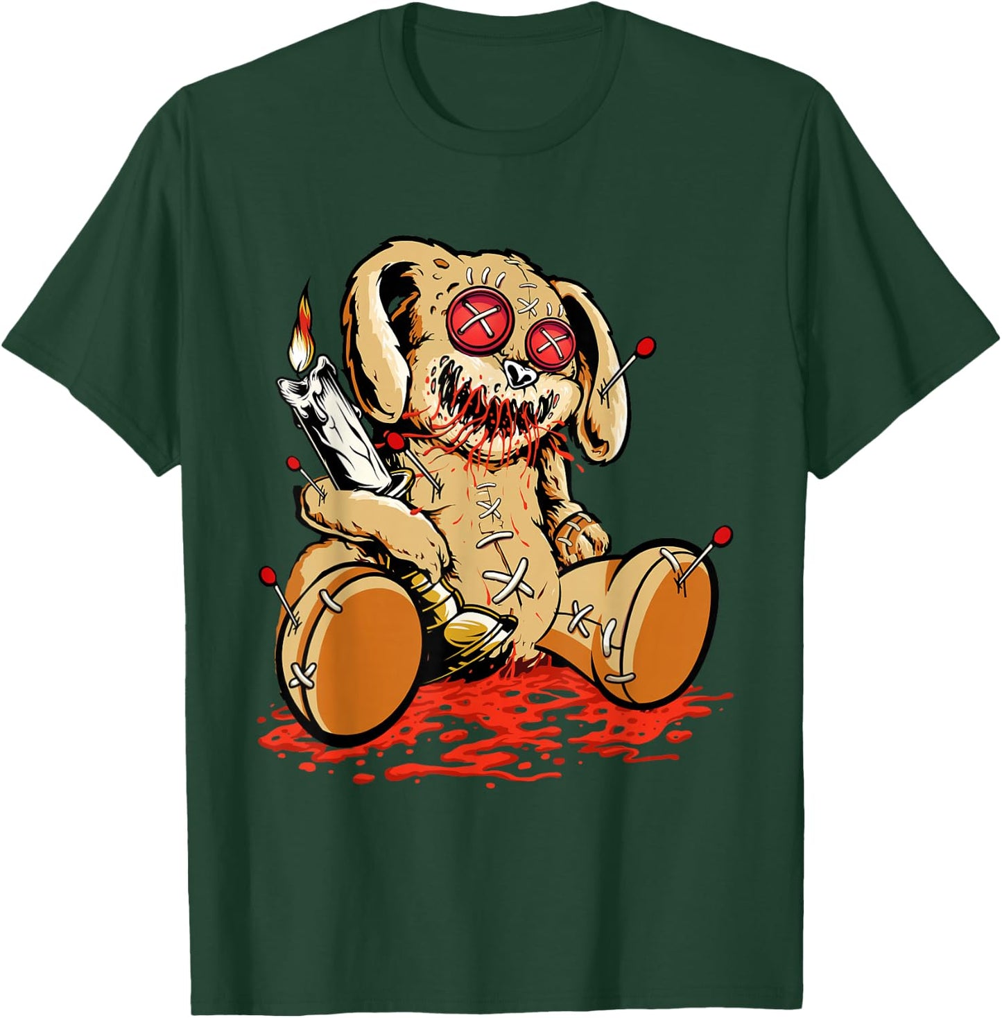 Cute Voodoo Teddy Bear Dolls Scary Acupuncture Creepy T-Shirt - T-Shirt | Forest