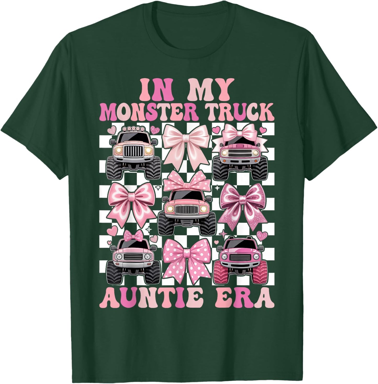 Coquette Monster Truck Auntie T-Shirt - T-Shirt | Forest