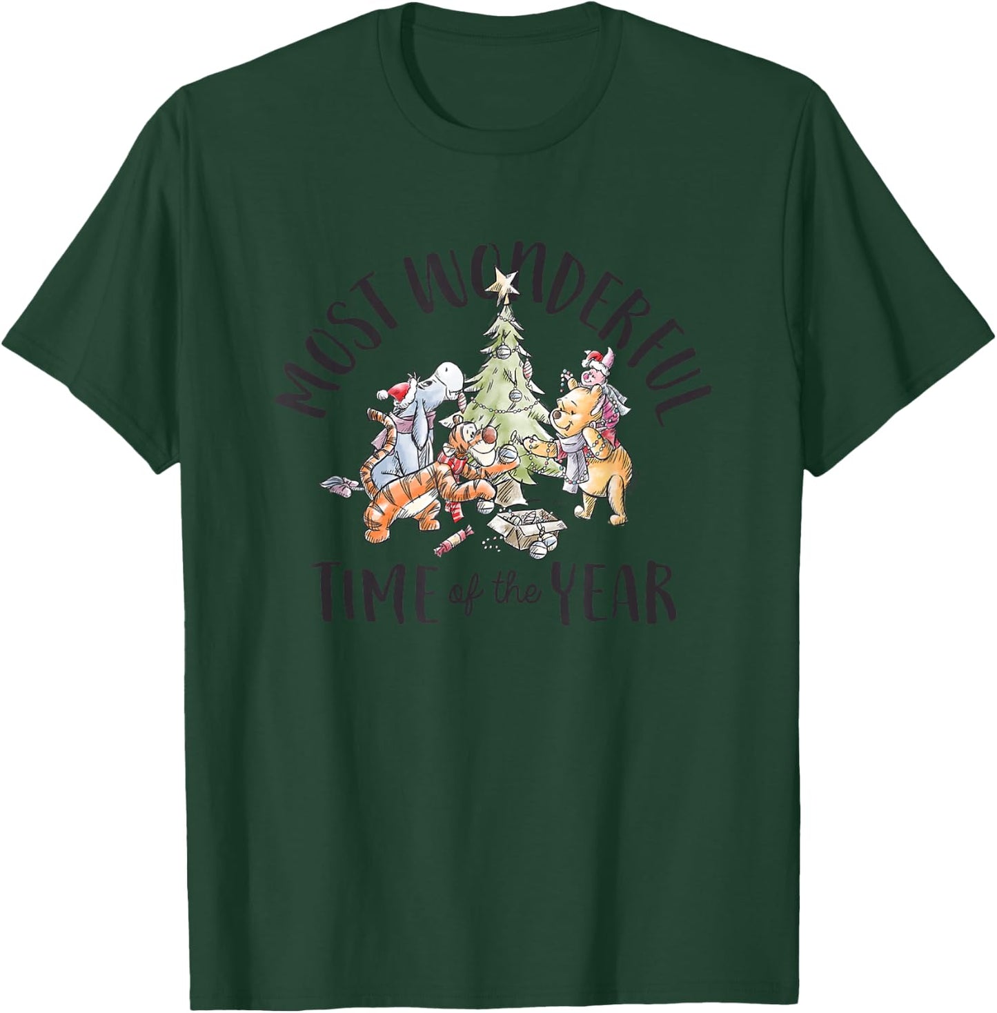 Winnie The Pooh - Holiday Most Wonderful Time of The Year T-Shirt - T-Shirt | Forest