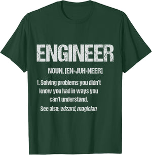 Funny Engineering Student Engineer Noun Definition Nerds T-Shirt - T-Shirt | Forest