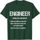 Funny Engineering Student Engineer Noun Definition Nerds T-Shirt - T-Shirt | Forest