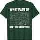 What Part Of Don't You Understand | Funny Math Teacher Gift Short Sleeve , Black, Small T-Shirt - T-Shirt | Forest