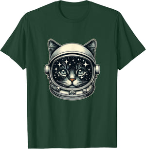 Space Cat Funny Cosmic Astronaut Cat Cute Retro Galaxy Cat T-Shirt - T-Shirt | Forest