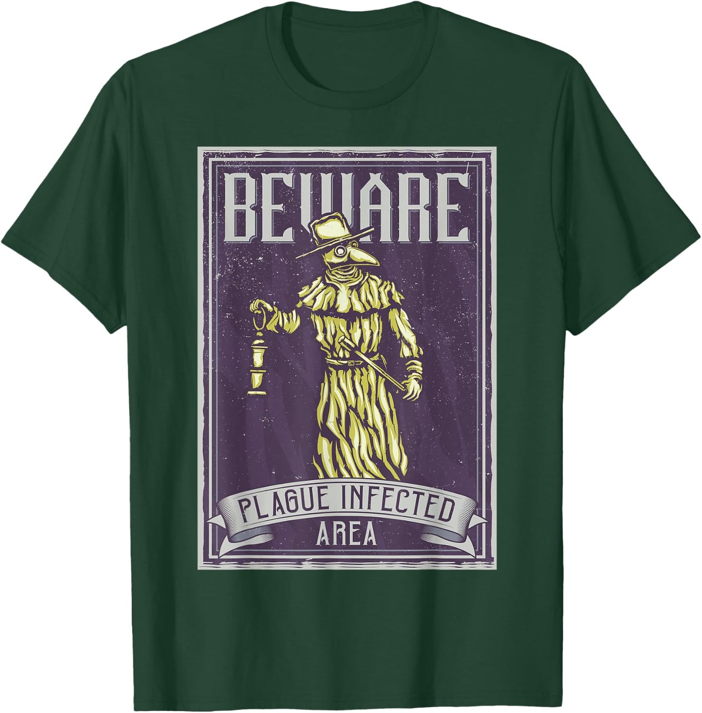 Caution Pest-Infected Area Steampunk T-Shirt - T-Shirt | Forest