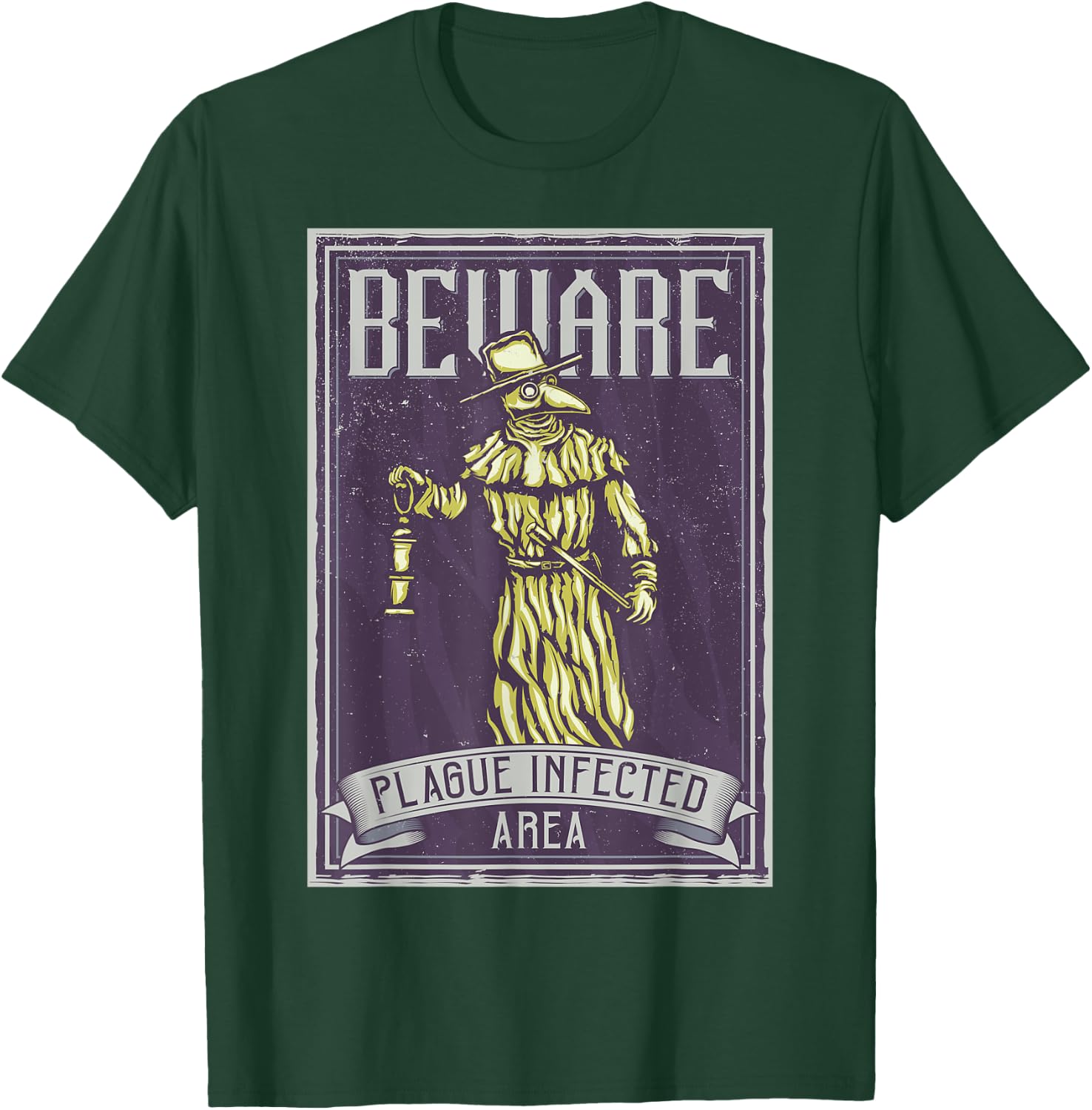 Caution Pest-Infected Area Steampunk T-Shirt - T-Shirt | Forest