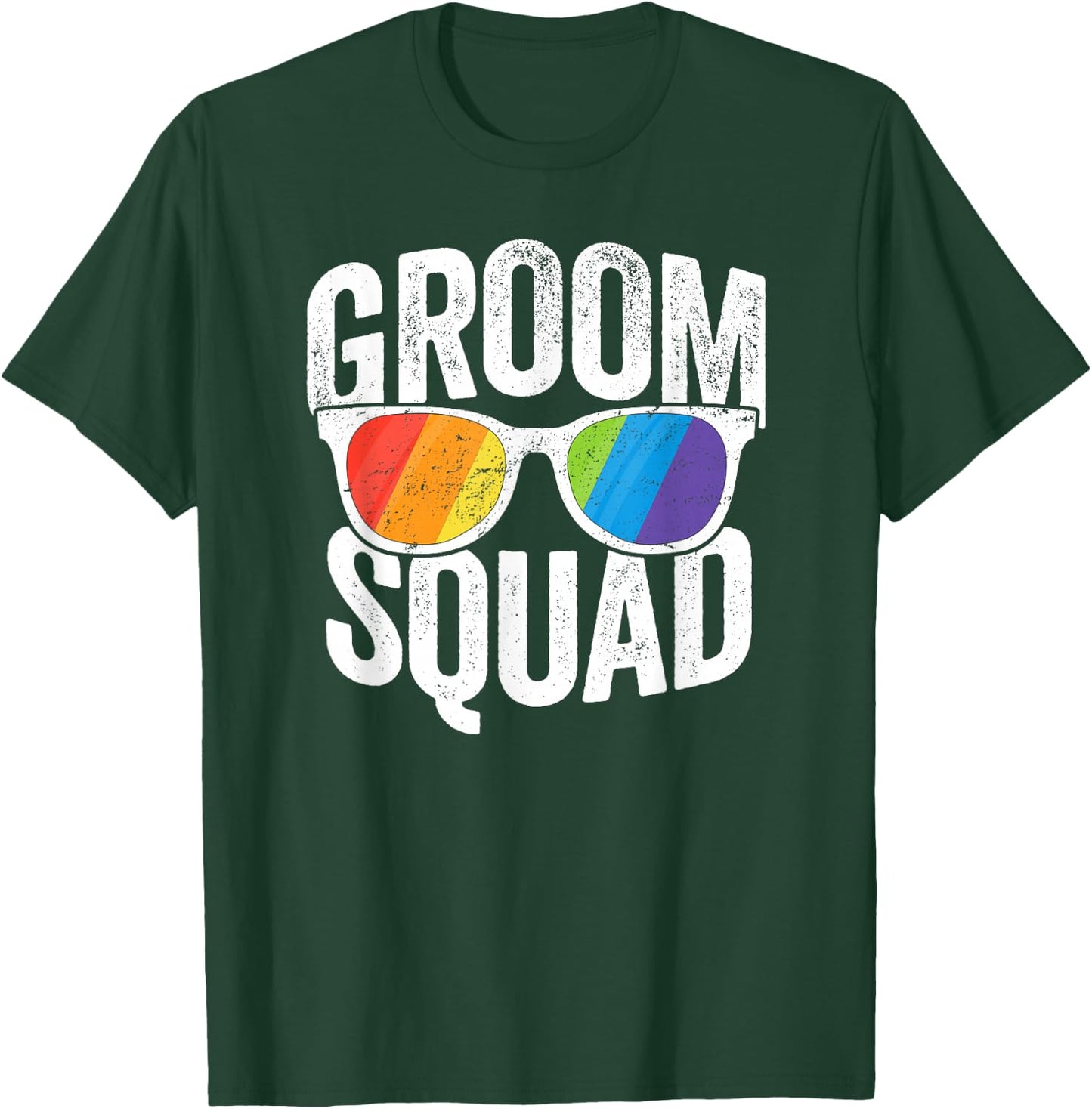 Groom Squad Shirt - LGBT Pride Rainbow Flag Gay Bachelor T-Shirt - T-Shirt | Forest