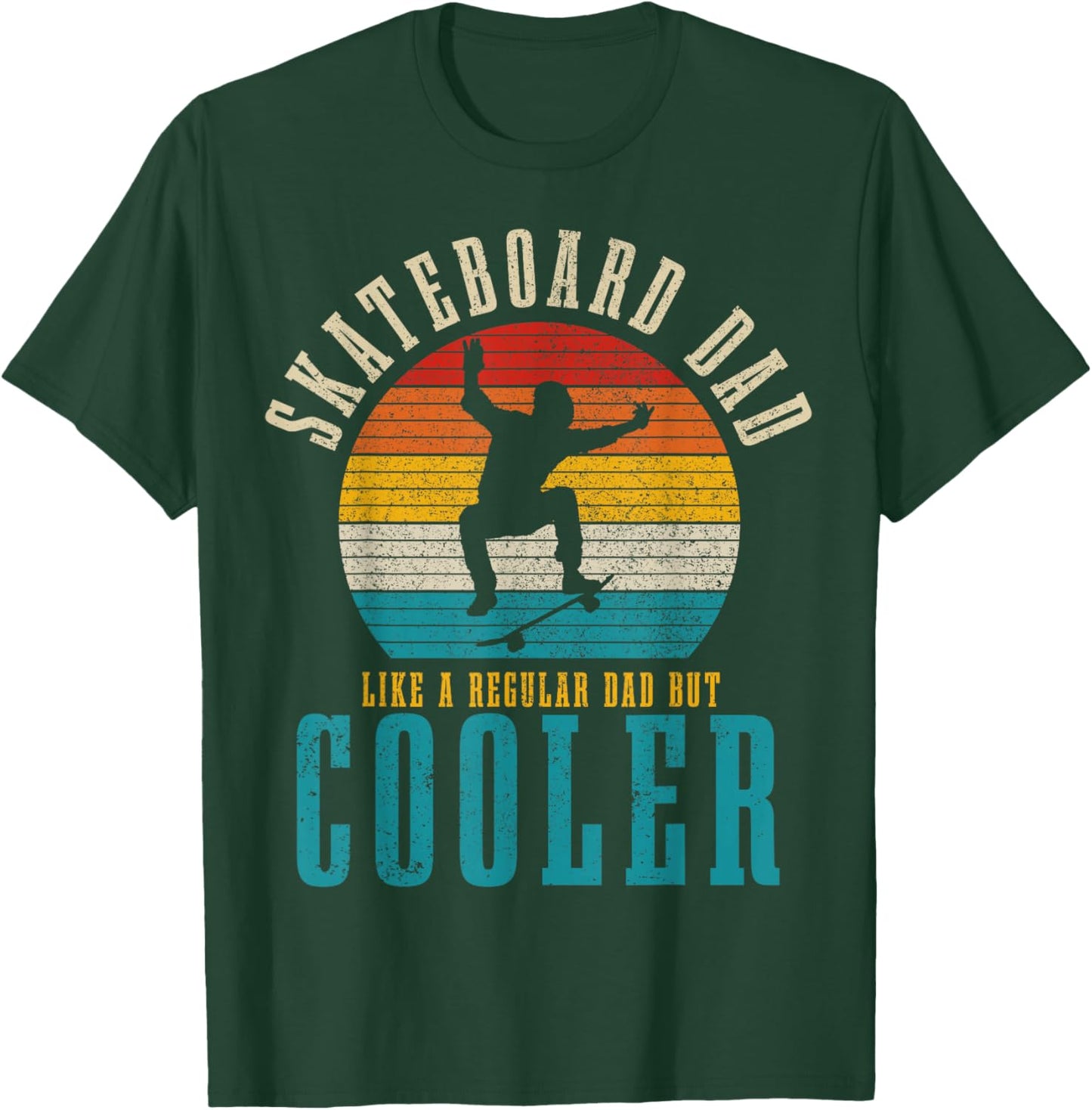 Skateboard Dad Funny Vintage Skating Skater T-Shirt - T-Shirt | Forest