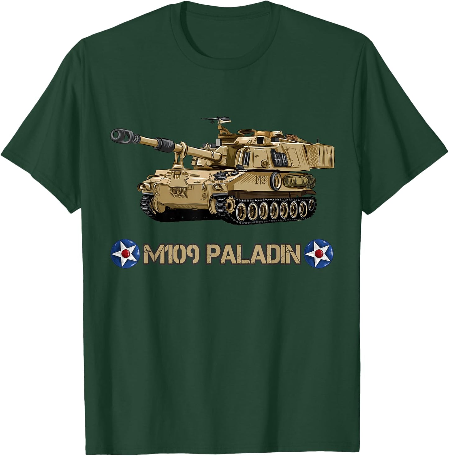 American Self Propelled Artillery M109 Paladin T-Shirt - T-Shirt | Forest
