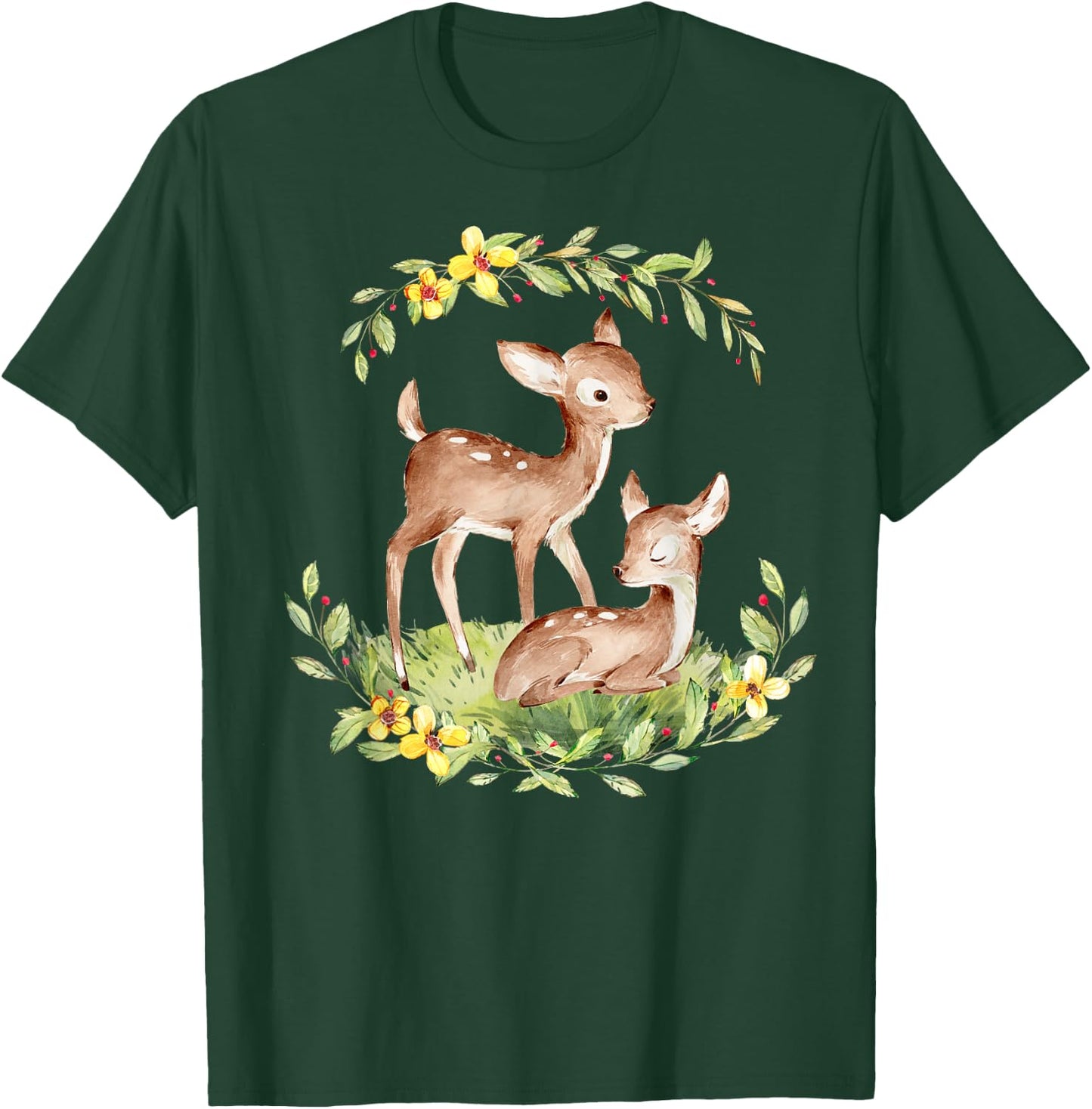 Cute Baby Deer Fawn Natural Deers Baby Animal T-Shirt - T-Shirt | Forest