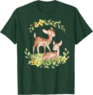Cute Baby Deer Fawn Natural Deers Baby Animal T-Shirt - T-Shirt | Forest