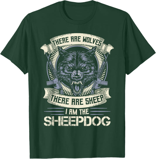 Wolf Biker Shirt Motorcycle I Am The Sheepdog Police T-Shirt - T-Shirt | Forest