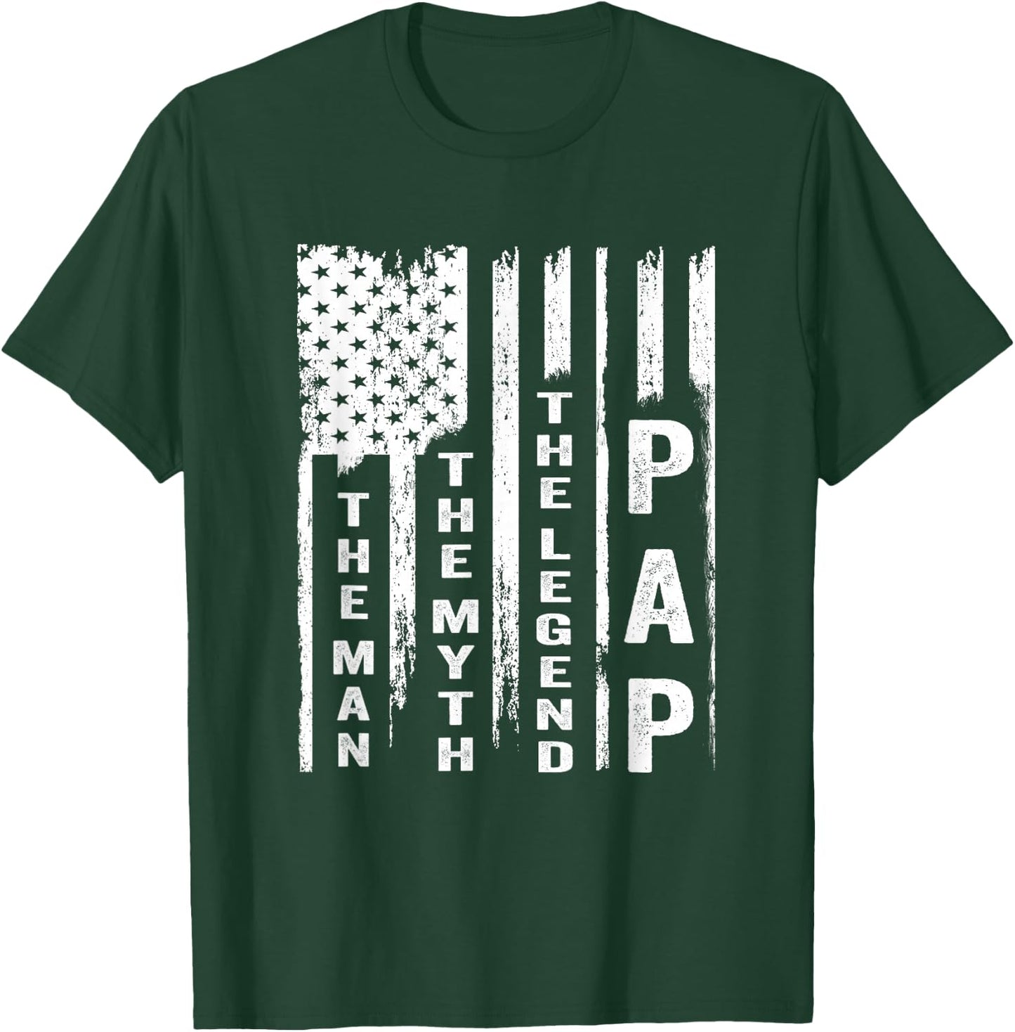 Pap The Man The Myth The Legend Shirt US Flag T-Shirt - T-Shirt | Forest