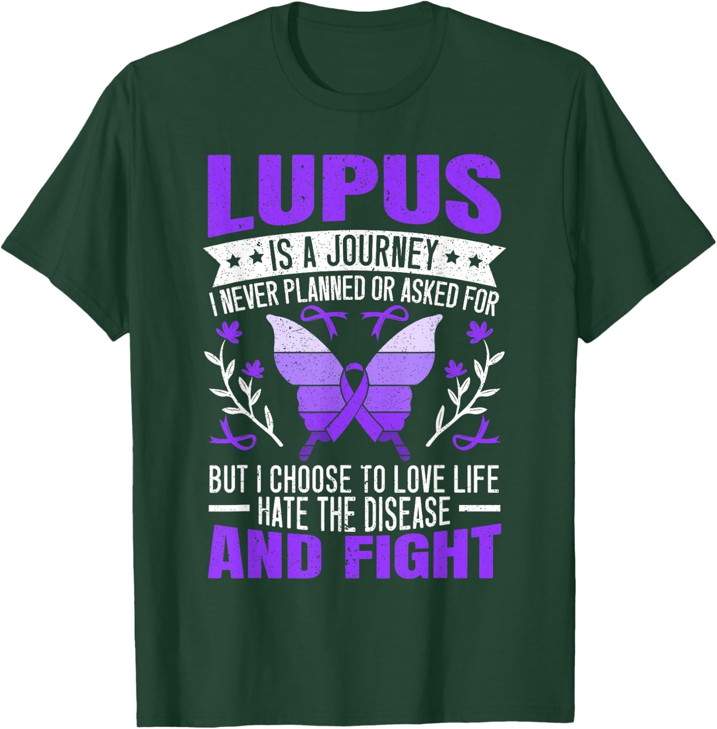 Lupus Awareness Butterfly Wear Purple SLE Autoimmune Disease Small T-Shirt - T-Shirt | Forest