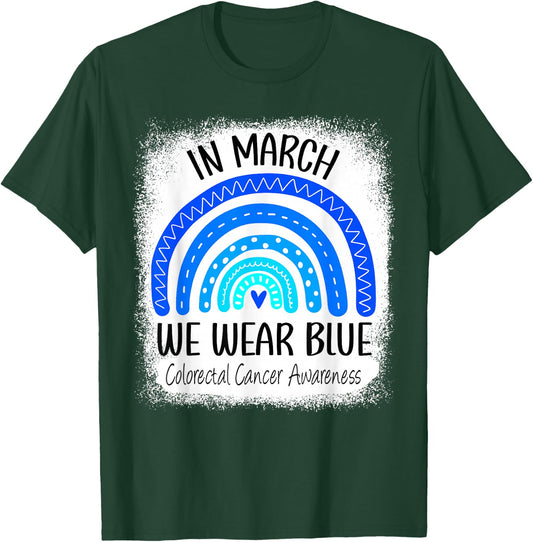 Rainbow March We Wear Blue Colorectal Cancer Awareness Colon T-Shirt - T-Shirt | Forest
