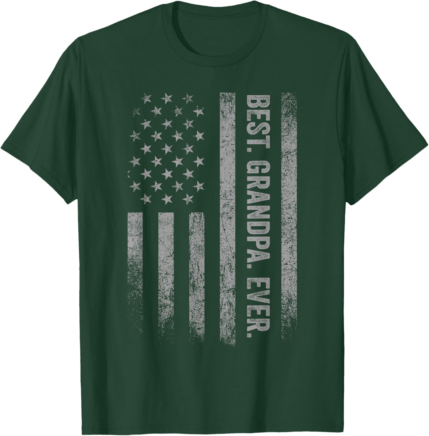 Best Grandpa Ever American Flag Patriotic T-Shirt - T-Shirt | Forest