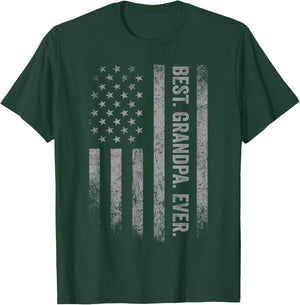 Best Grandpa Ever American Flag Patriotic T-Shirt - T-Shirt | Forest