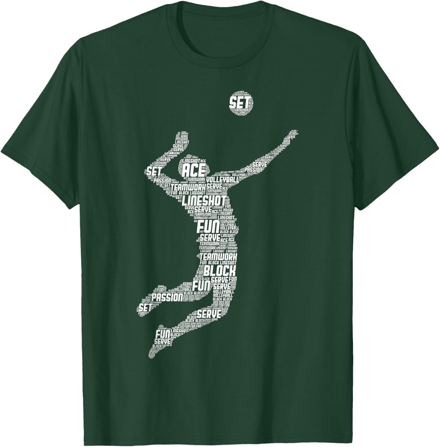 Volleyball Player Boys Youth Men T-Shirt - T-Shirt | Forest
