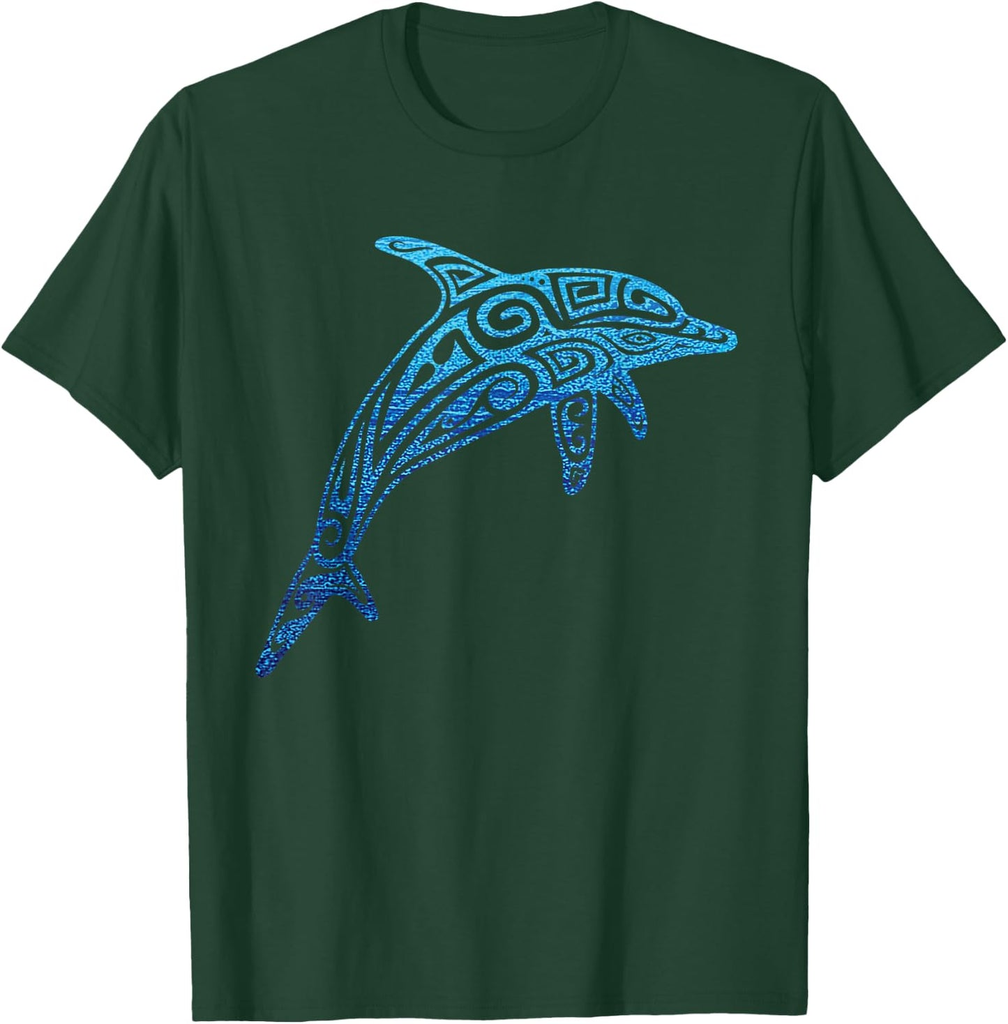 Hawaiian Dolphin Tribal Polynesian Tattoo Beach Vacation T-Shirt - T-Shirt | Forest