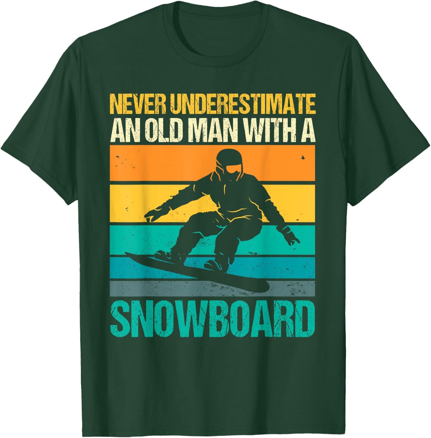Snowboarding Granddad Snowboard Winter Sport Snowboarder T-Shirt - T-Shirt | Forest