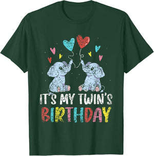 It's My Twin's Birthday Twin Cute Twins Celebrate T-Shirt - T-Shirt | Forest