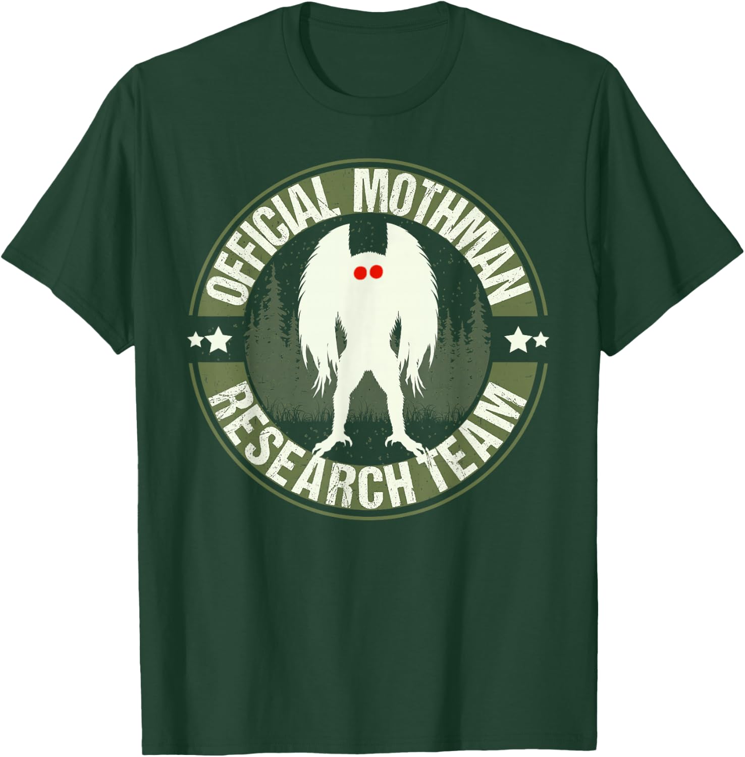 Mothman Research Team! Cool Cryptid Men Women Search Mothman T-Shirt - T-Shirt | Forest