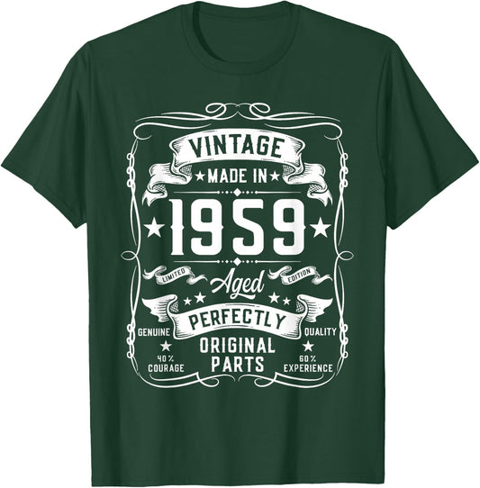 Vintage 1959 66 Years Old Gifts 66yr 66th Birthday T-Shirt - T-Shirt | Forest