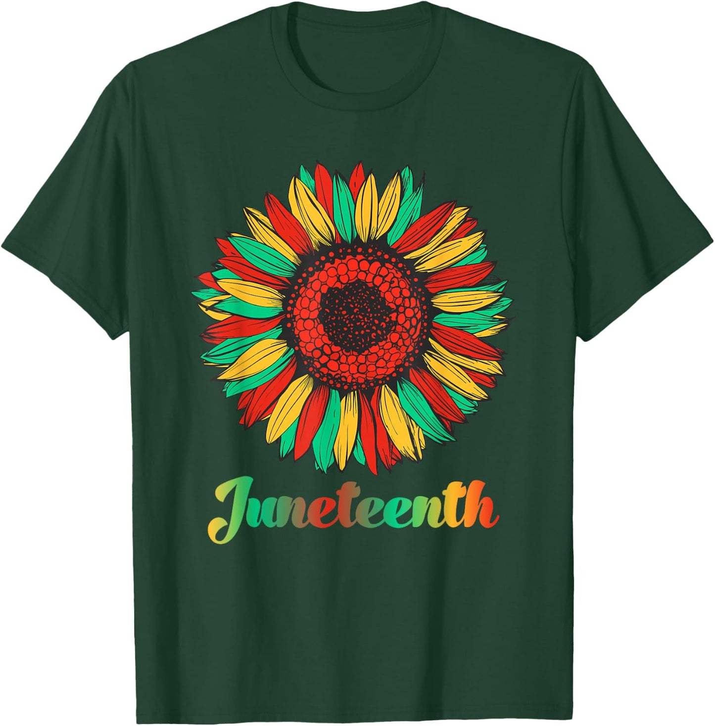 Sunflower Fist Juneteenth Black History African American T-Shirt - T-Shirt | Forest