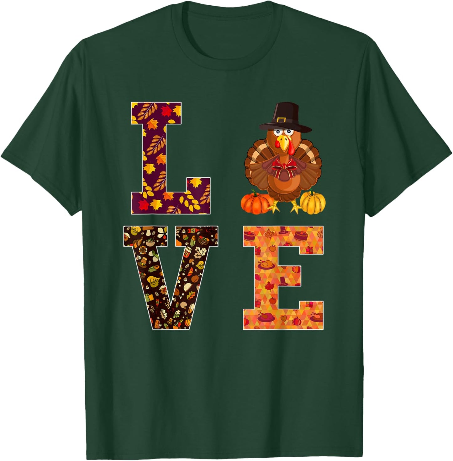 Funny thanksgiving turkey love apparel women men T-Shirt - T-Shirt | Forest