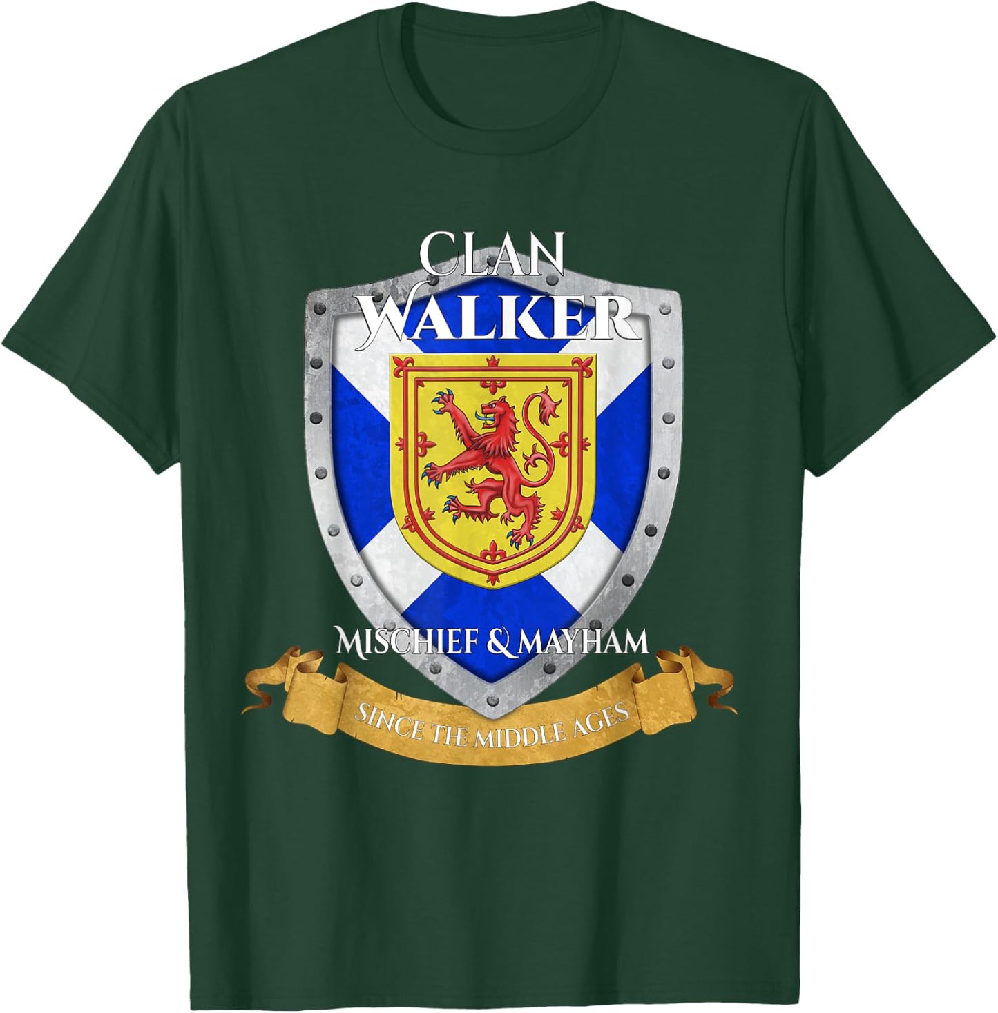 Walker Scottish Family Clan Scotland Shield T-Shirt - T-Shirt | Forest