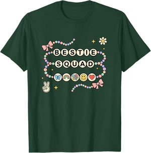 Bestie Squad Kids Friendship Bracelet Graphic Top for Kids T-Shirt - T-Shirt | Forest