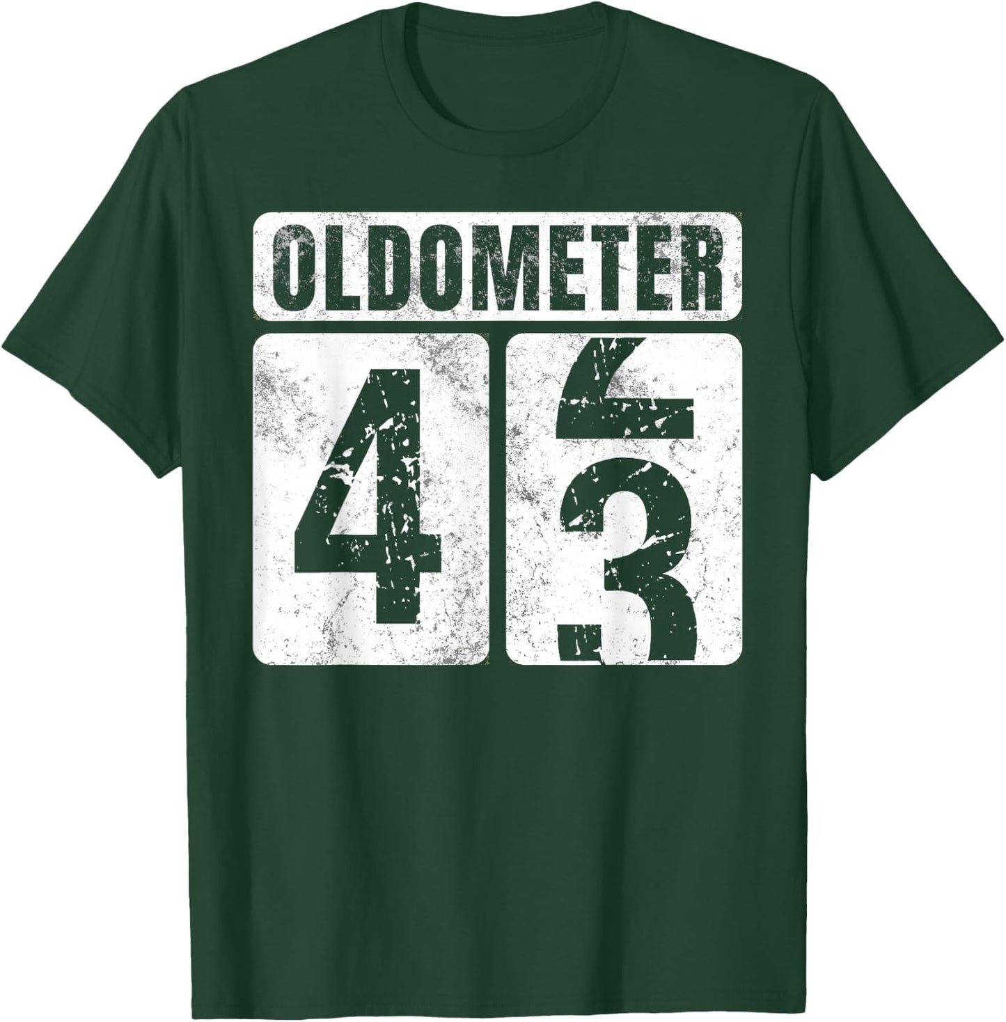 Oldometer 43 Shirt Vintage Funny 43rd Birthday Gift T-Shirt - T-Shirt | Forest