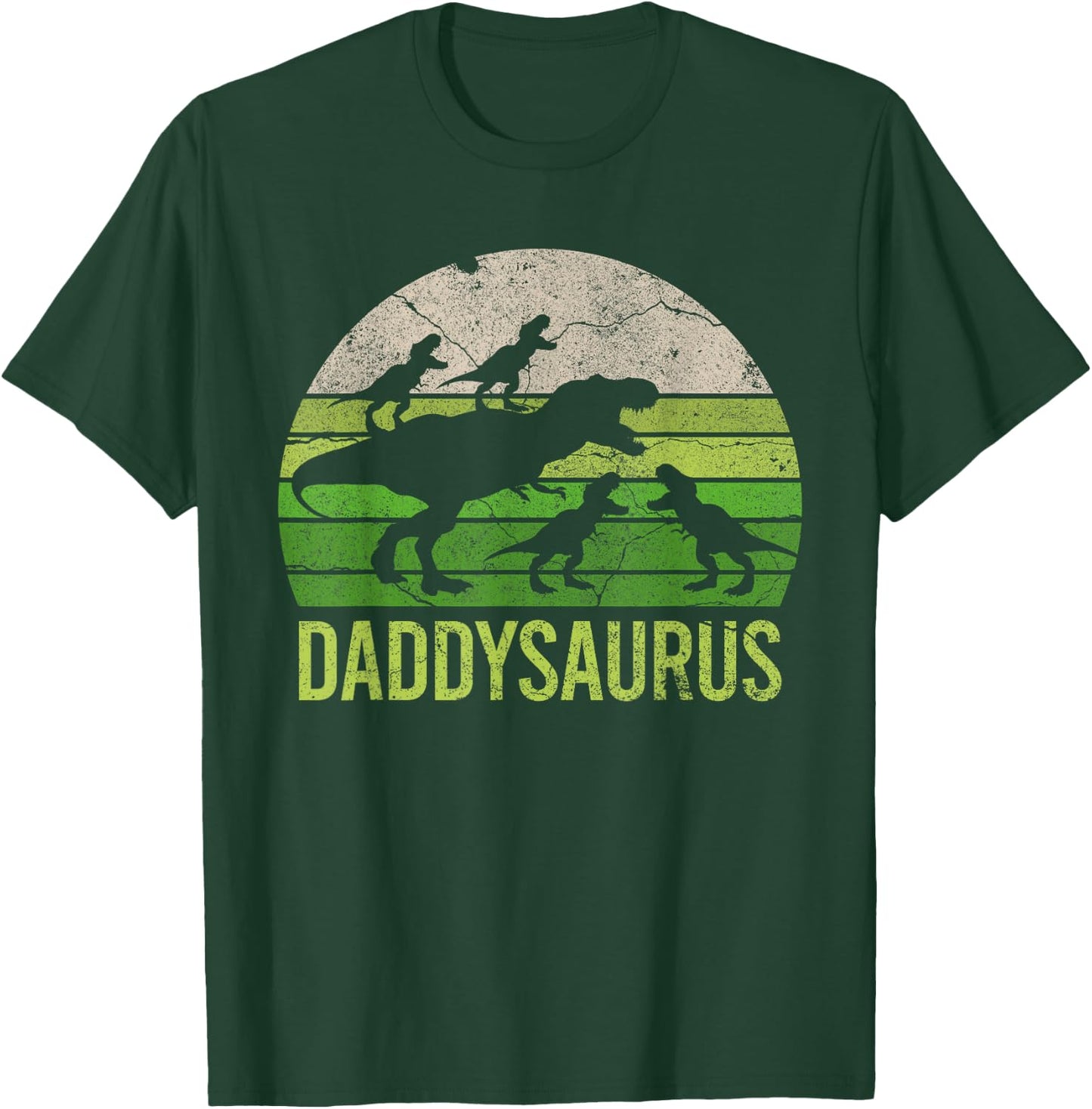 Daddysaurus 4 four kids Vintage Christmas Gift Fathers Day T-Shirt - T-Shirt | Forest
