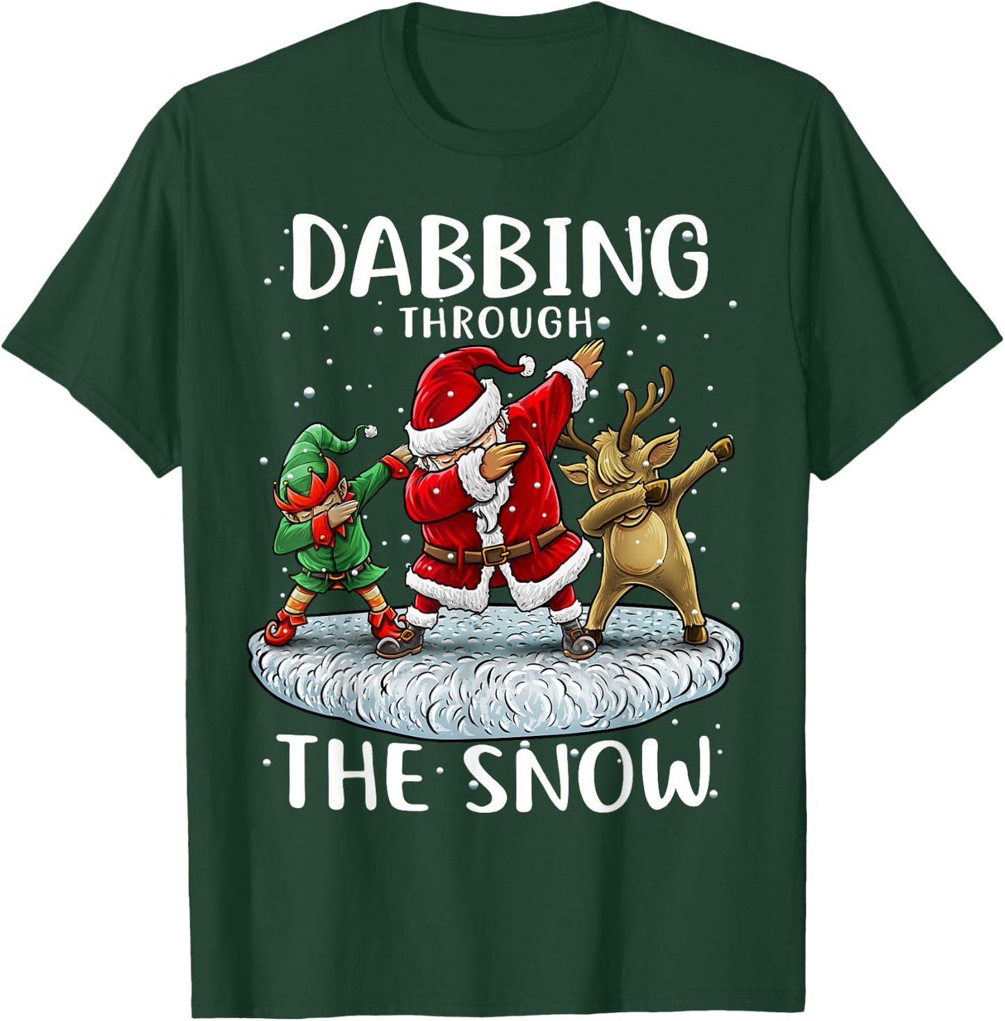 Santa Dabbing Through The Snow Funny Christmas Boys Kids T-Shirt - T-Shirt | Forest